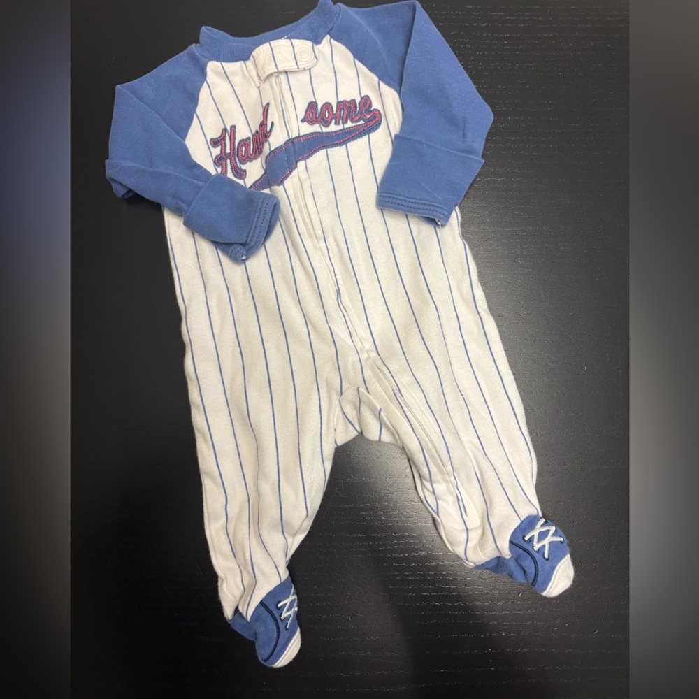 ⚾️ Carter’s “Handsome” Blue and White Striped NB Sleeper